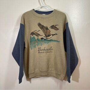 Vintage Barkerville British Columbia Sweatshirt Nature Geese Unisex - Large
